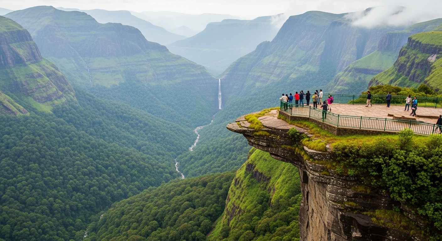 Dramatic cliff view from Dolphin's Nose viewpoint Coonoor